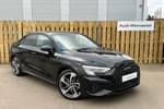 2024 Audi A3 Saloon 35 TFSI Black Edition 4dr S Tronic in Mythos black, metallic at Worcester Audi