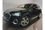 New Audi Q3 Sportback 35 TFSI S Line 5dr S Tronic in Mythos black, metallic at Stratford Audi