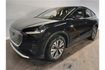 New Audi Q4 e-tron Sportback 210kW 45 82kWh Sport 5dr Auto [Leather] in Mythos black, metallic at Stratford Audi