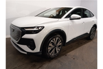 New Audi Q4 e-tron Sportback 210kW 45 82kWh Sport 5dr Auto [Leather] in Glacier white, metallic at Stratford Audi