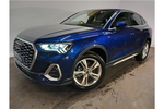 New Audi Q3 Sportback 35 TFSI S Line 5dr S Tronic [Leather] in Navarra blue, metallic at Worcester Audi