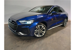 New Audi A3 Saloon 35 TFSI S Line 4dr S Tronic in Navarra blue, metallic at Birmingham Audi