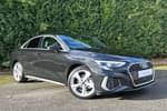 2023 Audi A3 Saloon 35 TFSI S Line 4dr S Tronic in Mythos black, metallic at Worcester Audi