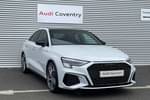 2024 Audi A3 Saloon 35 TFSI Black Edition 4dr S Tronic in Glacier white, metallic at Coventry Audi