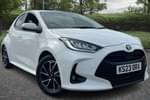 2023 Toyota Yaris Hatchback 1.5 Hybrid Design 5dr CVT in White at Listers Toyota Coventry