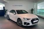 2024 Audi A4 Saloon 35 TFSI S Line 4dr S Tronic in Arkona white, solid at Birmingham Audi