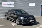 2023 Audi A3 Diesel Saloon 35 TDI S Line 4dr S Tronic in Mythos black, metallic at Coventry Audi