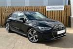 2024 Audi A3 Saloon 35 TFSI Black Edition 4dr S Tronic in Mythos black, metallic at Worcester Audi