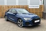 2024 Audi A3 Saloon 35 TFSI Black Edition 4dr S Tronic in Ascari blue, metallic at Worcester Audi