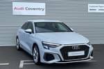 2023 Audi A3 Saloon 35 TFSI S Line 4dr S Tronic in Glacier white, metallic at Coventry Audi