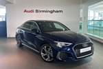 2024 Audi A3 Saloon 35 TFSI S Line 4dr S Tronic in Navarra blue, metallic at Birmingham Audi