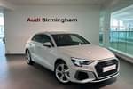 2024 Audi A3 Sportback 40 TFSI e S Line 5dr S Tronic in Glacier white, metallic at Birmingham Audi