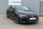 2023 Audi A3 Diesel Saloon 35 TDI S Line 4dr S Tronic in Mythos black, metallic at Stratford Audi