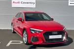 2021 Audi A3 Saloon 30 TFSI S Line 4dr in Tango Red Metallic at Coventry Audi