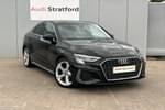 2020 Audi A3 Saloon 35 TFSI S Line 4dr S Tronic in Mythos Black Metallic at Stratford Audi