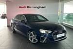 2021 Audi A4 Diesel Saloon 35 TDI S Line 4dr S Tronic in Navarra Blue Metallic at Birmingham Audi