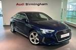 2022 Audi A3 Saloon 30 TFSI S Line 4dr S Tronic in Navarra blue, metallic at Birmingham Audi