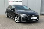 2020 Audi A3 Diesel Sportback 35 TDI S Line 5dr S Tronic in Mythos Black Metallic at Stratford Audi