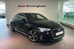 2022 Audi A3 Saloon 35 TFSI S Line 4dr S Tronic in Mythos Black Metallic at Birmingham Audi