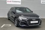 2021 Audi A3 Sportback 30 TFSI S Line 5dr in Mythos Black Metallic at Coventry Audi