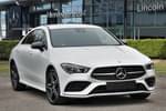 2022 Mercedes-Benz CLA Coupe 250e AMG Line Premium 4dr Tip Auto in digital white metallic at Mercedes-Benz of Lincoln