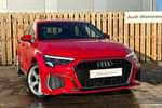 2023 Audi A3 Sportback 35 TFSI S Line 5dr S Tronic in Tango Red Metallic at Worcester Audi