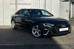 2024 Audi A4 Saloon 35 TFSI S Line 4dr S Tronic in Mythos Black Metallic at Stratford Audi