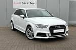 2019 Audi A3 Sportback 35 TFSI S Line 5dr in Glacier White Metallic at Stratford Audi