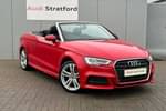 2018 Audi A3 Cabriolet 1.5 TFSI S Line 2dr S Tronic in Tango Red Metallic at Stratford Audi