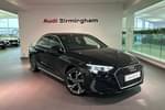 2023 Audi A3 Diesel Saloon 35 TDI S Line 4dr S Tronic in Mythos black, metallic at Birmingham Audi