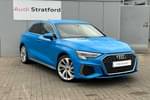 2022 Audi A3 Sportback 35 TFSI S Line 5dr S Tronic in Turbo Blue at Stratford Audi