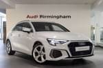 2024 Audi A3 Sportback 30 TFSI S Line 5dr S Tronic in Glacier white, metallic at Birmingham Audi