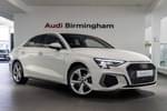 2022 Audi A3 Saloon 30 TFSI S Line 4dr S Tronic in Ibis white, solid at Birmingham Audi