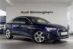 2023 Audi A3 Saloon 35 TFSI S Line 4dr S Tronic in Navarra blue, metallic at Birmingham Audi