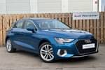 2023 Audi A3 Sportback 35 TFSI Sport 5dr in Atoll blue, metallic at Worcester Audi