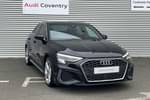 2021 Audi A3 Saloon 35 TFSI S Line 4dr S Tronic in Mythos Black Metallic at Coventry Audi