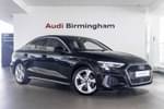 2021 Audi A3 Saloon 35 TFSI S Line 4dr S Tronic in Mythos Black Metallic at Birmingham Audi