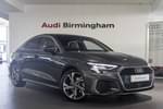 2022 Audi A3 Saloon 35 TFSI S Line 4dr S Tronic in Daytona Grey Pearlescent at Birmingham Audi