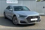 2018 Audi A8 Saloon 55 TFSI Quattro 4dr Tiptronic in Floret Silver Metallic at Stratford Audi
