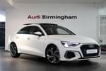 2024 Audi A3 Saloon 30 TFSI S Line 4dr S Tronic in Ibis White at Birmingham Audi