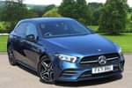 2022 Mercedes-Benz A Class Hatchback Special Editions A200 AMG Line Premium Edition 5dr Auto in denim blue metallic at Mercedes-Benz of Grimsby