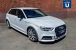 2019 Audi A3 Diesel Sportback 30 TDI 116 Black Edition 5dr in Metallic - Glacier white at Listers U Solihull