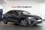 2022 Audi A3 Saloon 30 TFSI S Line 4dr S Tronic in Daytona grey, pearl effect at Birmingham Audi