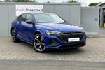 2024 Audi Q8 e-tron Sportback 370kW SQ8 Quattro 114kWh Black Edition 5dr Auto in Ultra blue, metallic at Stratford Audi