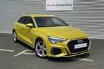 2024 Audi A3 Sportback 35 TFSI S Line 5dr S Tronic in Python Yellow Metallic at Coventry Audi