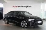 2023 Audi A3 Saloon 35 TFSI Black Edition 4dr S Tronic in Mythos black, metallic at Birmingham Audi