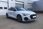 2025 Audi A3 Sportback 35 TFSI Black Edition 5dr S Tronic in Glacier white, metallic at Worcester Audi