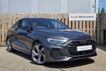 2025 Audi A3 Saloon 35 TFSI Black Edition 4dr S Tronic in Daytona Grey Pearl Effect at Worcester Audi