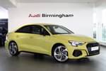 2023 Audi A3 Saloon 35 TFSI Black Edition 4dr S Tronic in Python Yellow Metallic at Birmingham Audi