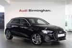 2025 Audi A3 Sportback 40 TFSI e S Line 5dr S Tronic in Mythos black, metallic at Birmingham Audi